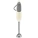 SMEG Handheld Immersion Blender with Beaker, Chopping Bowl w/Lid, Wire Whisk, 5 Speed Controls, made with Stainless Steel Blades and Ergonomic Design (Cream)