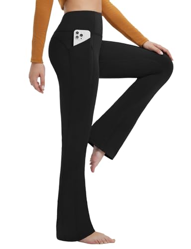 baleaf Fleece Lined Leggings for Women Mini Flare Warm Yoga Pants
