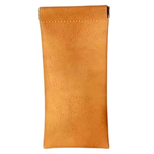 Unterbettkommode Ledertasche Pouchic Snap Closure Organizer Tasche Pouchic Leatherorganizer Selbstschließende Tasche TCosmetic Für Cosmeti (Orange, One Size)