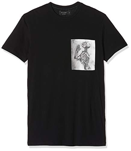 Religion Skeleton Patch tee Camiseta, Negro (Black 001), X-Large para Hombre