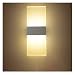 NAVIMC Modern Acrylic 6w LED Wall Sconces Aluminum Lights Fixture On/Off Decorative Lamps Night Light for Pathway, Staircase, Bedroom, Balcony,Drive Way,Warm white (Not dimmable)