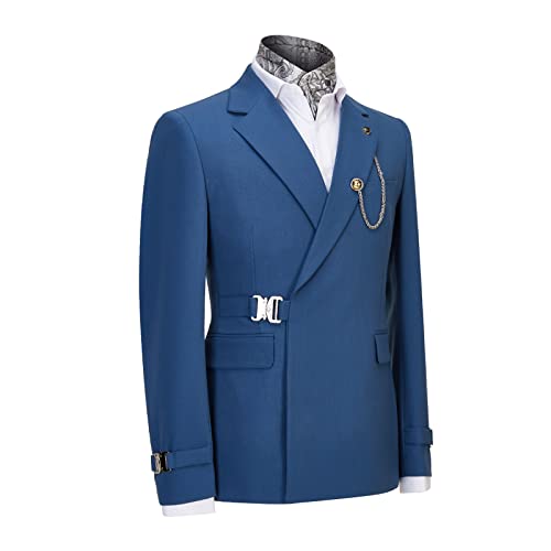 Mens Suits Slim Fit 2 Piece Men's Solid Color Tuxedo one Button Shawl Collar Jacket Vest and Pants2