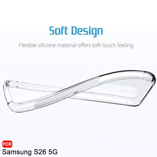 Image of TheGiftKart for Samsung S26 Case, Ultra Clear Soft Back Cover, Inbuilt Dust Plugs & Anti-Slip Grip, Total Camera Protection, Slim & Protective Galaxy S26 Back Cover (Silicone, Transparent)