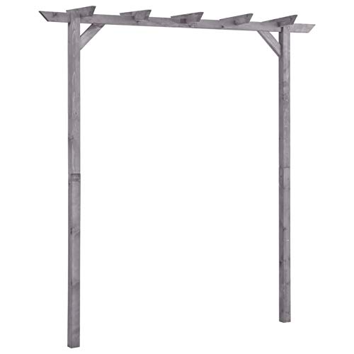 Keketa Garten Pergola Holzpergola Gartenlaube Rosenbogen Rankhilfe für Kletterpflanzen Torbogen Pergola für Garten Mit 2 Pfosten Grau 200x40x205 cm Imprägniertes Kiefernholz