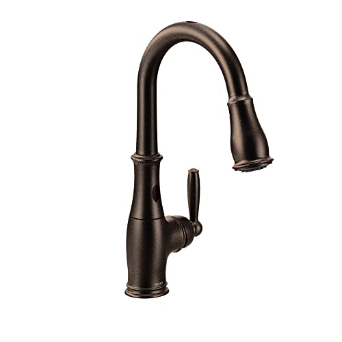 Moen 7185EORB Brantford MotionSense Wave High Arc One Handle Two-Sensor Touchless Kitchen Faucet with Pull Down Sprayer Featuring Reflex, Oil Rubbed Bronze