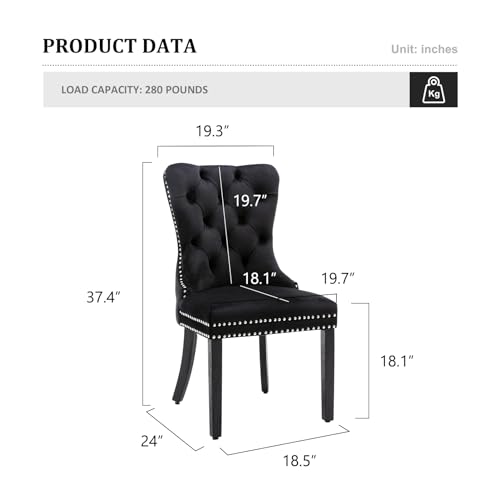 Velvet-Dining-Chairs-Set-of-6Upholstered-Dining-Chairs-with-Ring-Pull-Trim-and-Button-BackModern-Seating-for-Kitchen-Bedroom-Living-RoomBlack Velvet Dining Chairs Set of 6Upholstered Dining Chairs with Ring Pull Trim and Button BackModern Seating for Kitchen Bedroom Living RoomBlack