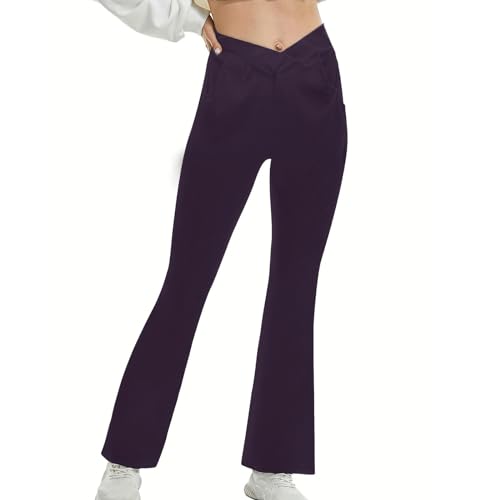 Generico Pantalones de yoga para mujer Push Up Pantalones de chándal de mujer Seamless Yoga Pants Flare Leggins Gimnasio Mallas Mate Slim Fit Pantalones Pierna Ancha Talla Grande para Gym Jogging