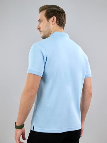 Image of Monte Carlo Mens Regular Fit Half Sleeve Solid Polo Neck T-Shirt (Pack of 1)