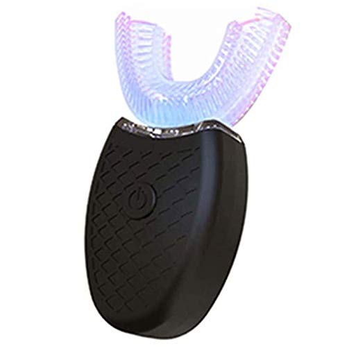 Ultrasonic Toothbrush 360 Automatic Teeth Whitening Brush Wireless Electric Tooth U Type Clean Brush Charging for Kids Adults (Black)