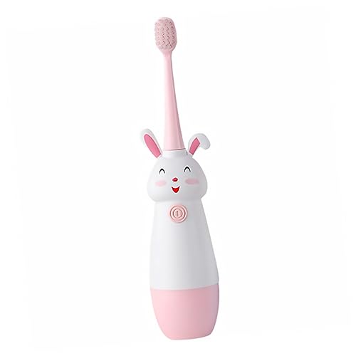 minkissy Rechargeable Boys and Girls' Electric Toothbrush 3 Replacement Heads Cartoon Design Soft Silk Bristles Non-Slip Grip for Daily Use