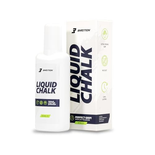 BMOTION Liquid Chalk 200ml, Flüssigkreide für maximalen Grip bei Calisthenics, Gewichtheben, Bouldern und Poledance - Magnesia schnell trocknend, lang anhaltend & abwaschbar, mit Limettengeruch