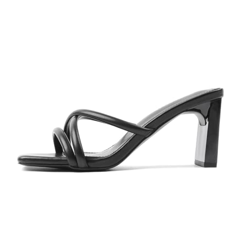 Amoji Women 3 Inch Slip On Heels Lady Heeled Sandal 3322