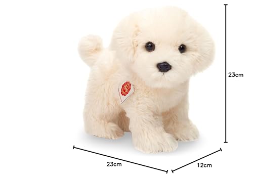 Teddy Hermann 91960 Hund Malteser Welpe stehend 23 cm, Kuscheltier mit idealem Recyclinganteil (Füllmaterial)