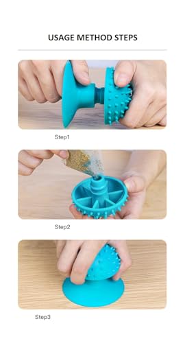Image of Cat Grooming Supplies for Indoor Pets - Furminator for Cats with Suction Cup - Cat Face Scratcher with Holes for Catnip - Thermoplastic Rubber Corner Brush for Cats Kittens Hamsters (Without Catnip)