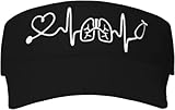 X psblty Respiratory Therapist Heartbeat Visor Caps for Men Women Fashion Adjustable Sunscreen Visor Cap, for Sport Golf