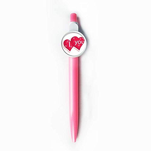 Stylo à bille rétractable double cœur Love bleu pour le bureau et l'agenda