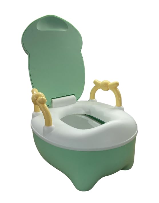 XieXie® "Fun Starts Here" 3-in-1 Potty Training System for Toilet Training Kids, Multi-Stage Potty Training - Floor Potty, Step Stool,Toilet Seat for Kids &Toddlers (green)