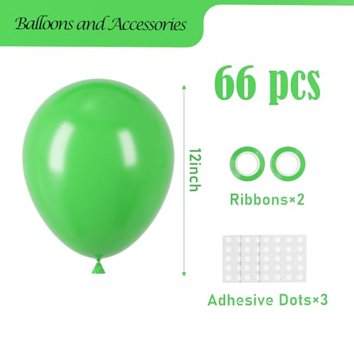 Image of Voircoloria Green Balloons, 66pack 12inch Green Latex Party Balloons for Graduation, St. Patrick's Day, Wedding, Birthday, Christmas, Baby Shower, Anniversary Party Decorations