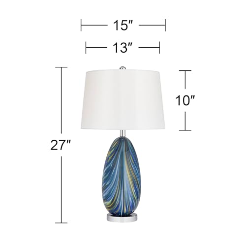 Lámpara de mesa moderna azul 27 pulgadas, set de 2 miniatura 4