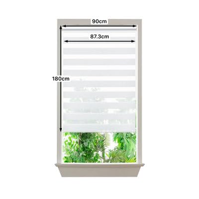 Store Enrouleur Jour/Nuit GoodHome Elin 2 Blanc cassé 90 x 180 cm