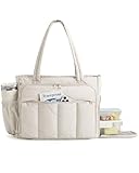 BAGSMART Tote Bag for Women, Teacher Tote with Insulated Compartment, Large Puffer Work Tote Handbags for Work