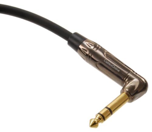 Cable balanceado estéreo 1/4" TRS macho ángulo derecho 2ft miniatura 4