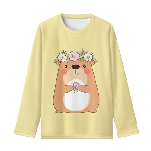 Image of Girls Long Sleeve T Shirt Cute Cartoon Crewneck Shirt for Kids 3-16Y Fall Winter Clothes