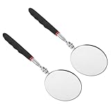Abaodam 2stücke Runder Magnetischer Inspektionsspiegel Für Auto Drehbarer Teleskopspiegel Ausziehbar Werkzeug Für Kfz-reparatur Kleiner Spiegel Für Fahrzeuguntersuchung Verlängerbare