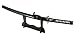 Classic Handmade Sharp Japanese Katana Samurai Sword with Scabbard and Single Sword Wood Stand (Tatsumaki Tsuba)