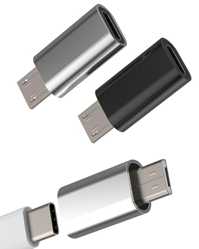 USB C Female to Micro USB Male Adapter (3 Pack) Type C Cable Charger Connector Type C Android Plug Converter Compatible with Samsung Galaxy S6 Edge+ S7 Active Note4 5 Data Accessories Jack Converter