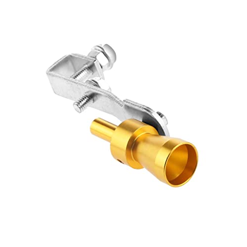 Generic Silenciador Tubo de Escape Turbo Sound Whistle Simulator Whistler Tamanho Ouro XL, Ouro, 10