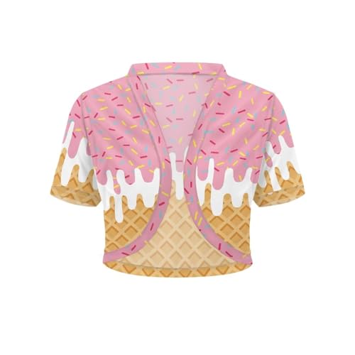 Image of Women's Shrug Short Sleeve Bolero Open Front Knit Party Tulle Cardigan Cropped Cardigan Shoulder Cover Up