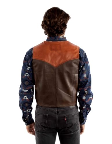 Image of Scully Saddle Tan Soft Touch Lambskin Western All Leather Vest 507