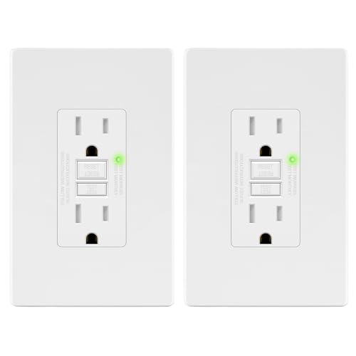 Image of LIDER GFCI Outlet 15Amp, GFCI Receptacle, ETL Listed, Matte White, 2-Pack