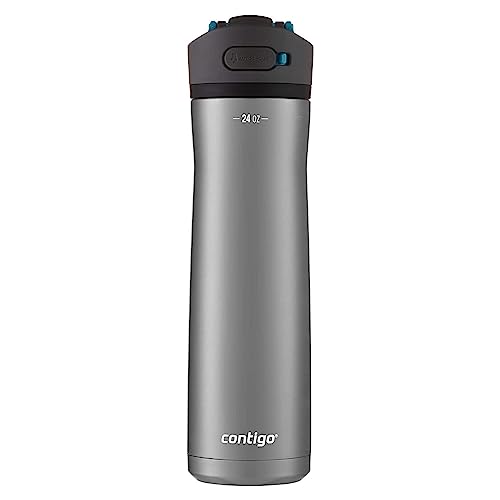 Image of Contigo Ashland Chill 2.0, 24oz., Stainless Steel Water Bottle with AUTOSPOUT Lid, Steel /Juniper