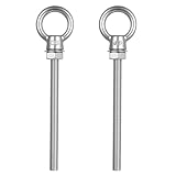 2 Pz Golfari in Acciaio Inox Lunghi M10 x 120 mm, Bulloni Occhiello M10, Golfari Bullone ad Occhiello, Bullone Occhiellos, Golfare in Acciaio Inox 316 per Attrezzature di Sollevamento Fissaggio