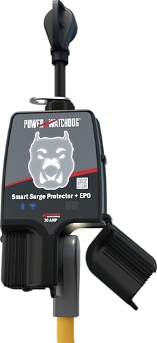 Hughes Power Watchdog PWD30EPOW Smart RV Portable Surge Protector 30 Amp - Patented WiFi and Bluetooth Connectivity - Monitor Voltage/Amperage/Wattage - IP65 Water-Resistant