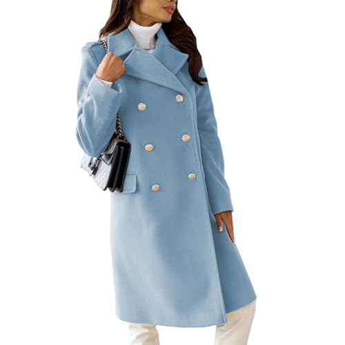 Manteau en laine pour femmes chic à revers blanc idéal pour le bureau