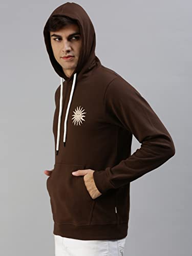 Image of Veirdo Cotton Fleece Regular Fit Full Sleeve Hooded Sweatshirt Front and Back Graphic Printed Jumper Hoodie for Men