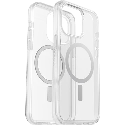 Image of OtterBox iPhone 15 Pro MAX (Only) Symmetry Series Clear Case (Clear), Snaps to MagSafe, Ultra-Sleek, Raised Edges Protect Camera & Screen