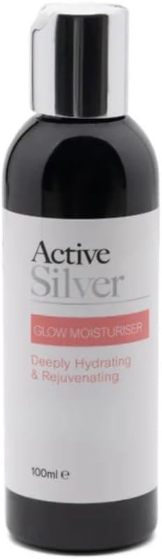 Colloidal Silver And Colloidal Gold Active GLOW 100ml, Premium Facial Moisturiser with Gold and Silver Particles, Aloe Vera and Vegan-Friendly
