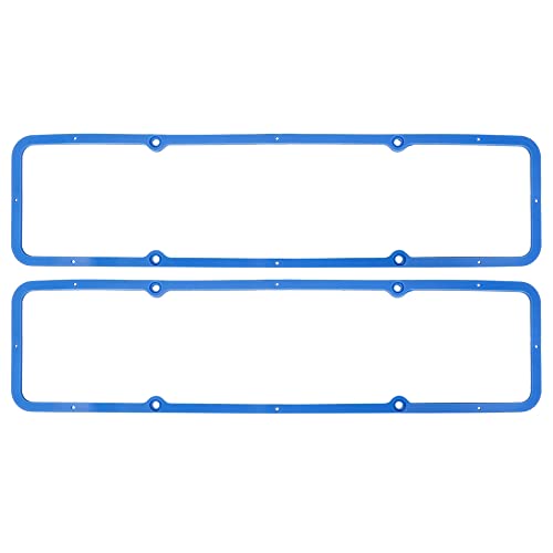 Image of X AUTOHAUX 2pcs Blue Valve Cover Rubber Steel Core Gasket for Chevy SBC 283 305 327 350 Engine Valve Cover Gasket Set