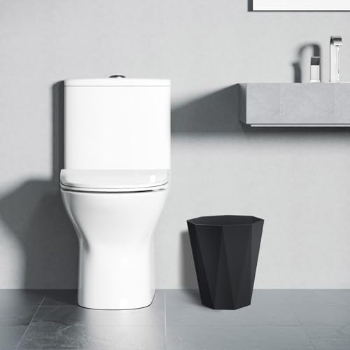 Image of 10Pack Office Trash Can with 375 Counts / 25Rolls Trash Bags, 1.8 Gallons Small Trash Can Bulk for Bathroom, Small Bathroom Garbage Can for Bathroom, Bedroom, Office, Kitchen (5White, 5Black)