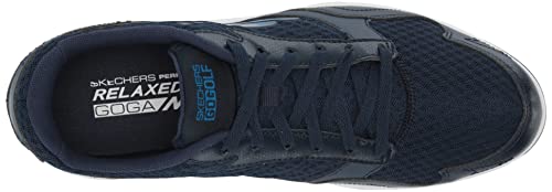 Skechers Men's Torque Sport Fairway Relaxed Fit Spiked Golf Shoe Sneaker, Navy/Blue, 8