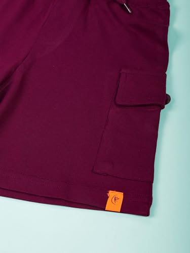 Image of KiddoPanti Boys 100% Cotton Knitted Above Knee Length Basic Cargo Shorts
