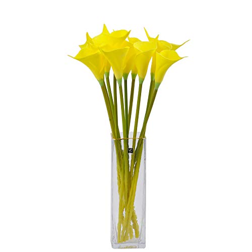 cn-Knight 12 calle artificiali a stelo lungo 50,8 cm, per decorazione della casa, centrotavola, bouquet da sposa fai da te (giallo)