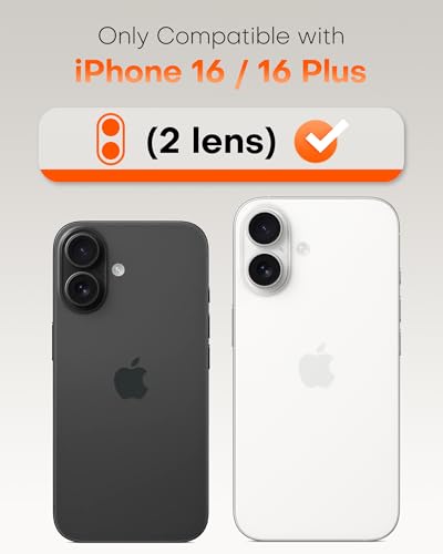 Image of TOCOL Camera Lens Protector for iPhone 16 / iPhone 16 Plus Tempered Glass HD Individual Scratch Resistant Camera Cover Accessories Case Friendly 2 Pack(Clear)