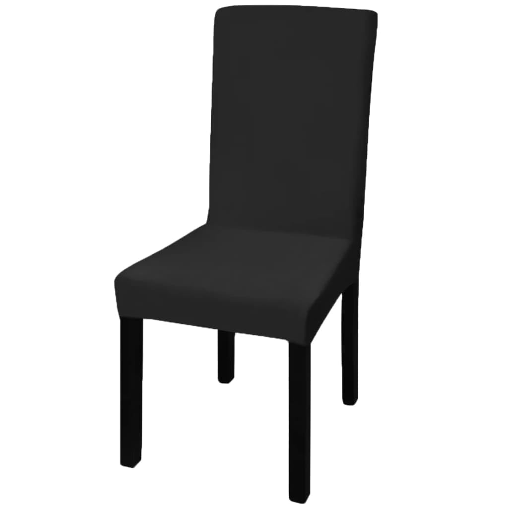 vidaXL 130378 - Set di 6 coprisedia Elasticizzati, in Tessuto, Altezza Schienale Adatta: 46-55 cm, Colore: Nero
