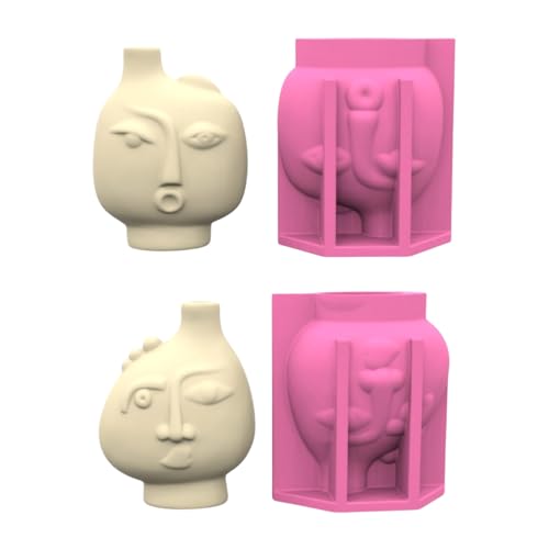 Moldes de silicona de alta resistencia para macetas de diseño facial 4