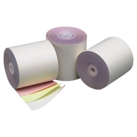 PM Company Cash Register Rolls, Carbonless, 3-Ply, 3"x70', 50, White/Pack (PMC07638) Cover